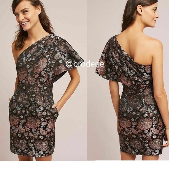 Anthropologie Dresses & Skirts - NEW Anthropologie Rose One-Shoulder Dress size 4 new with tag nwt